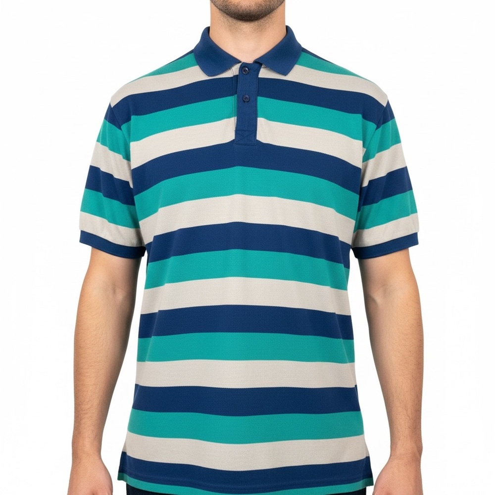 MAXWORKWEAR Polo Shirt Mens 3X Striped preppy rugby Short Sleeve MXW 3XL Grandpa